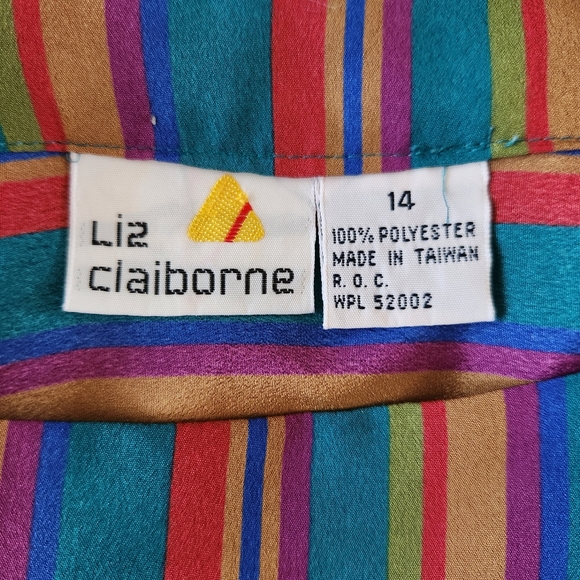 Vintage Liz Claiborne Boat Neck Striped Blouse and Skirt Set - Picture 13 of 16